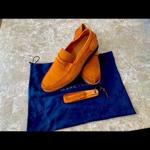 Marc Nolan Abe Caramel Penny Loafers - 12 (run large) Suede/Caramel NEVER WORN!